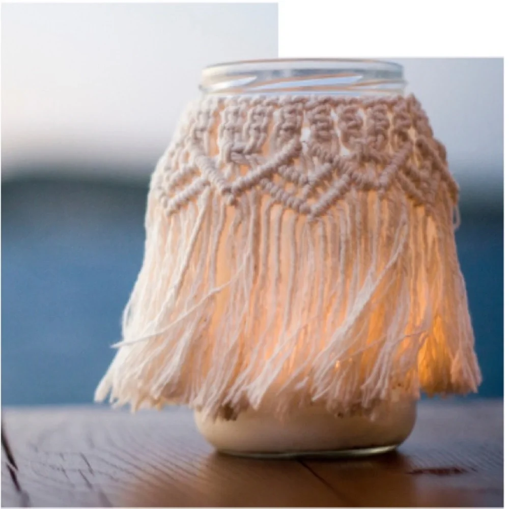 NEW: Macrame Hand Woven Glass Bottles, Mason Jars, Bottles, Vases (&/or) Jars